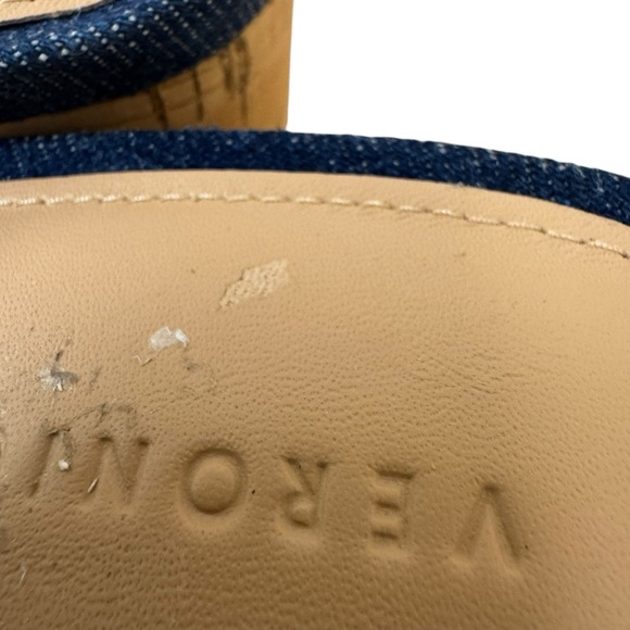 Veronica Beard Women Dali Denim Cork Platform Mules Sandals Heels Sz 10 EUC - Picture 12 of 12